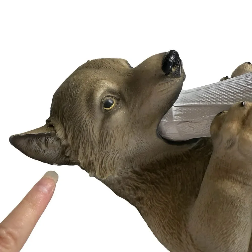 Wolf Pup Wine Bottle Holder Resin 2012 DWK